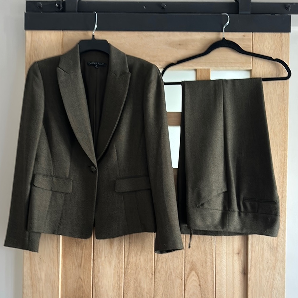 Olive Green Blazer and Pants Set